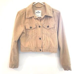 VTG Hollister corduroy jacket cropped Y2K beige button close country western S